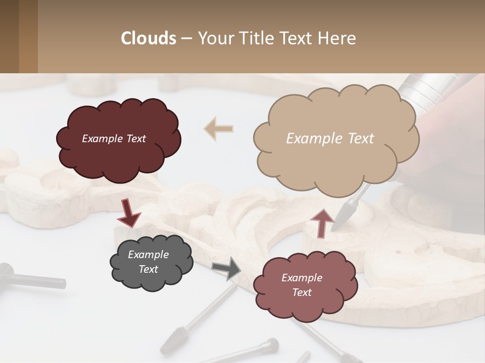 A Person Is Carving A Piece Of Wood With A Drill PowerPoint Template