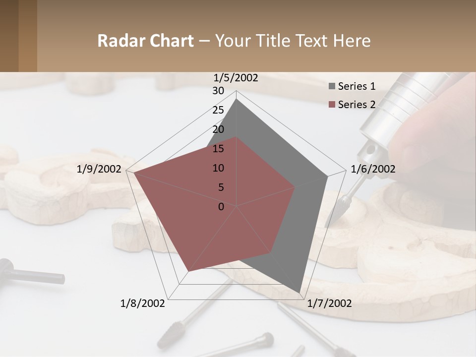 A Person Is Carving A Piece Of Wood With A Drill PowerPoint Template