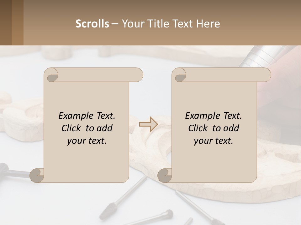 A Person Is Carving A Piece Of Wood With A Drill PowerPoint Template
