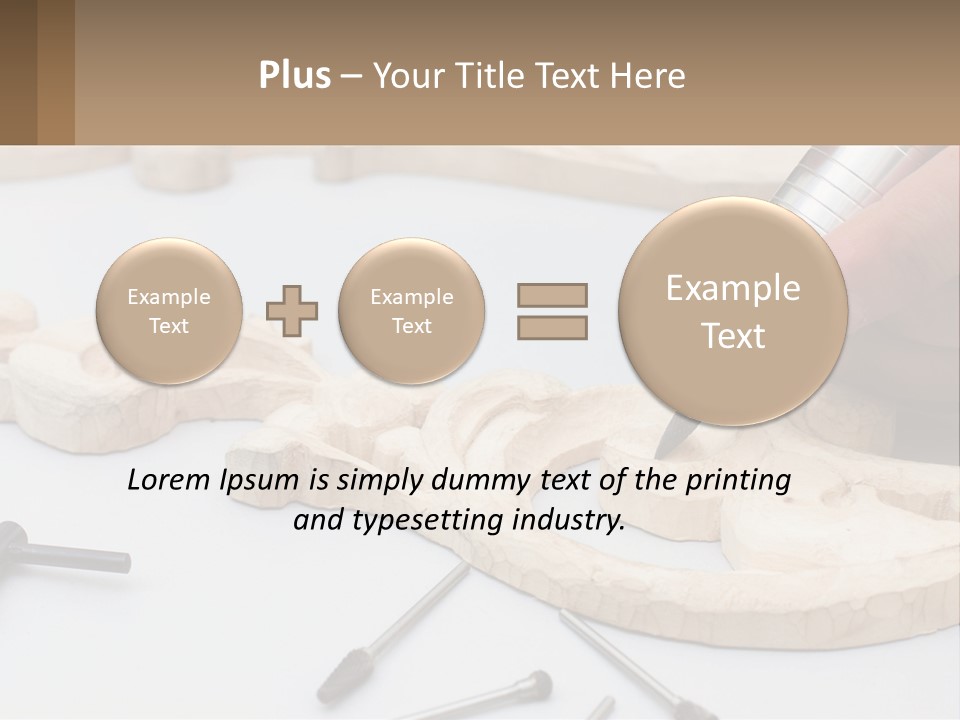 A Person Is Carving A Piece Of Wood With A Drill PowerPoint Template