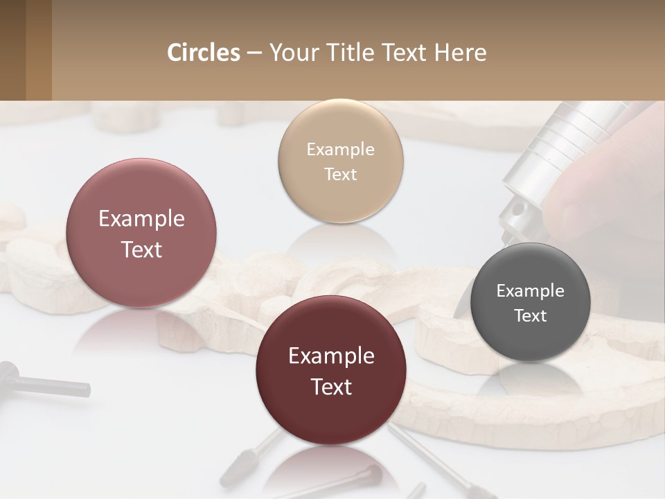 A Person Is Carving A Piece Of Wood With A Drill PowerPoint Template