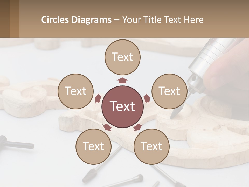 A Person Is Carving A Piece Of Wood With A Drill PowerPoint Template