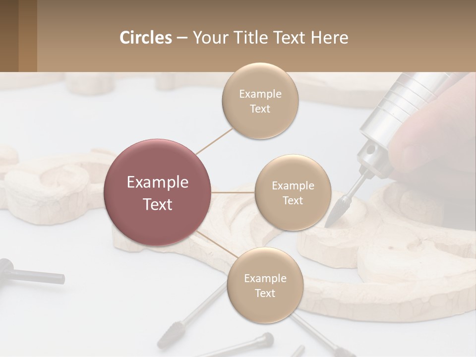 A Person Is Carving A Piece Of Wood With A Drill PowerPoint Template