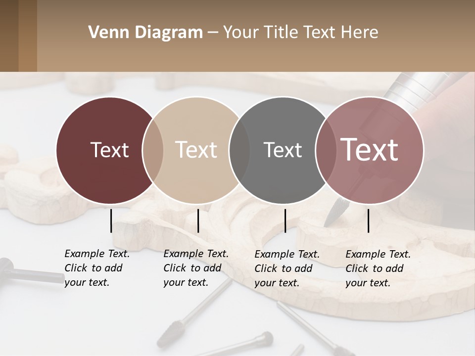 A Person Is Carving A Piece Of Wood With A Drill PowerPoint Template