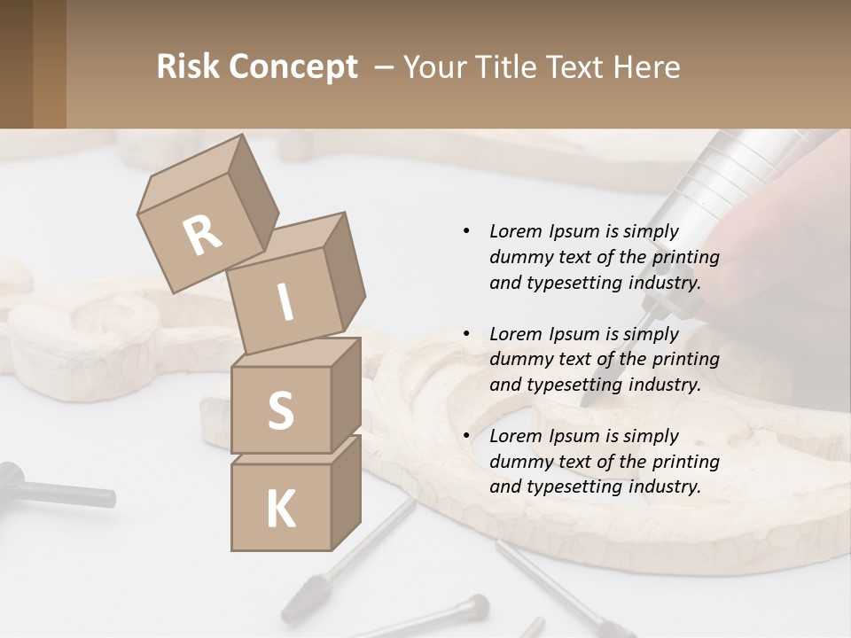 A Person Is Carving A Piece Of Wood With A Drill PowerPoint Template