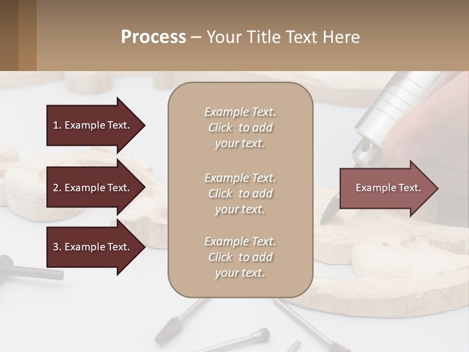 A Person Is Carving A Piece Of Wood With A Drill PowerPoint Template