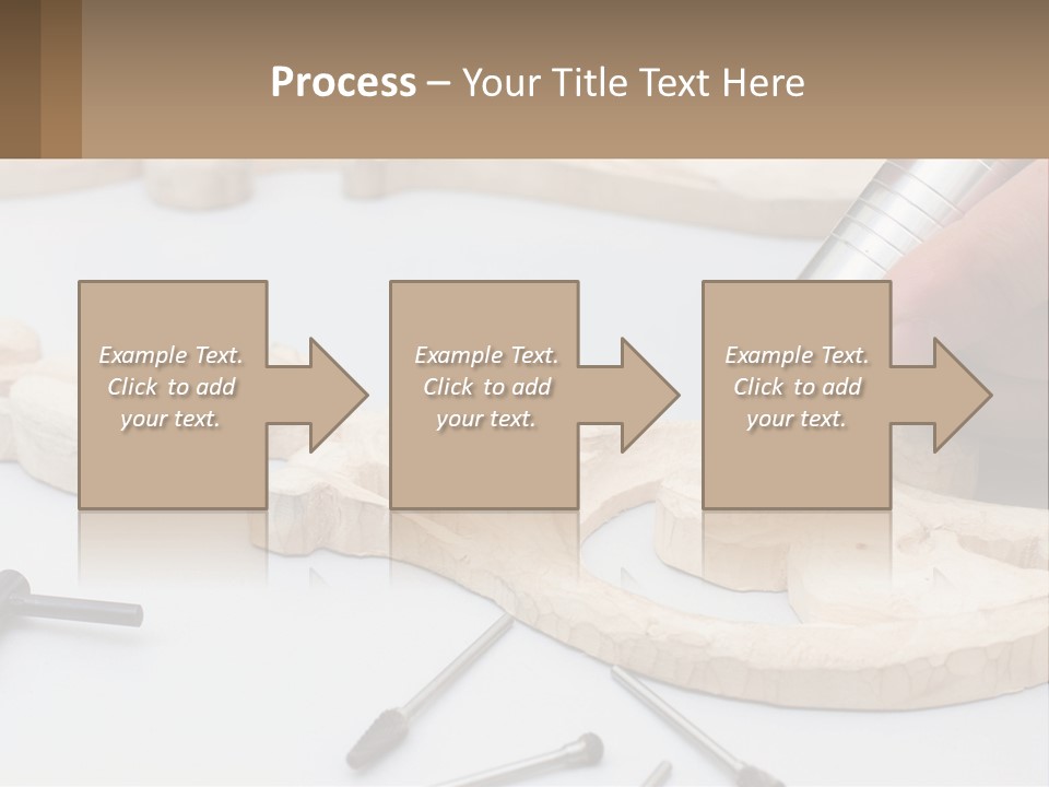 A Person Is Carving A Piece Of Wood With A Drill PowerPoint Template
