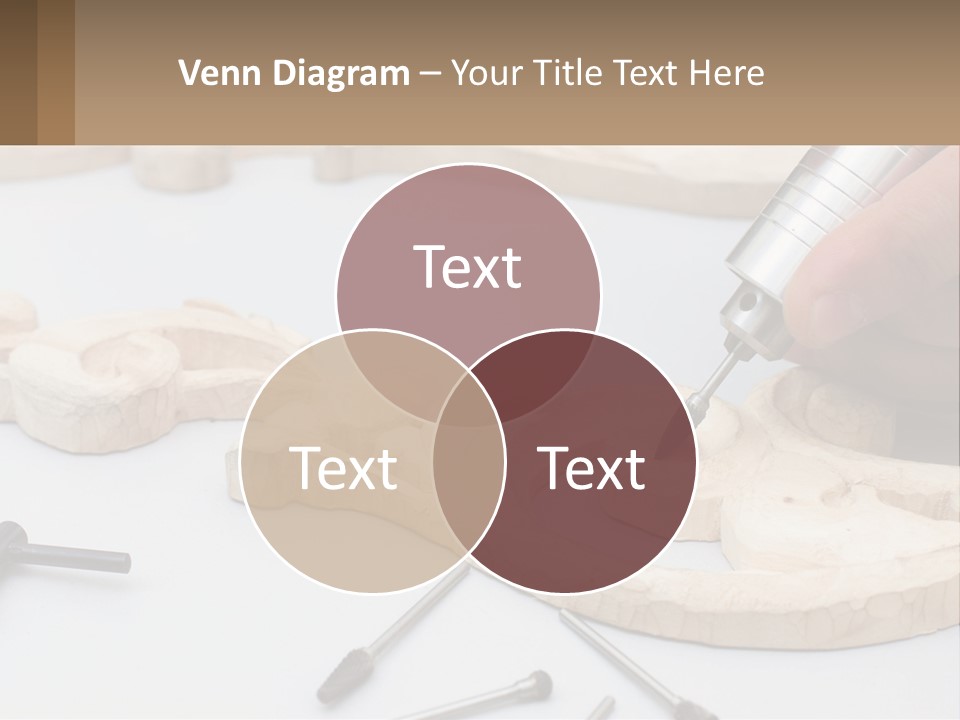 A Person Is Carving A Piece Of Wood With A Drill PowerPoint Template