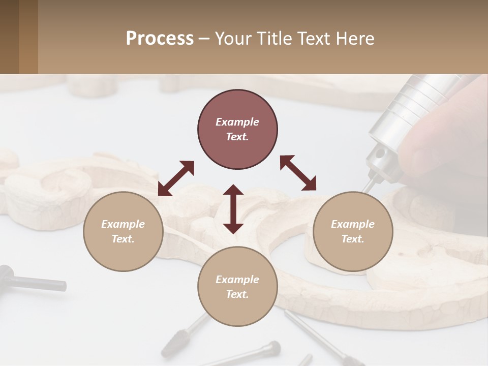 A Person Is Carving A Piece Of Wood With A Drill PowerPoint Template