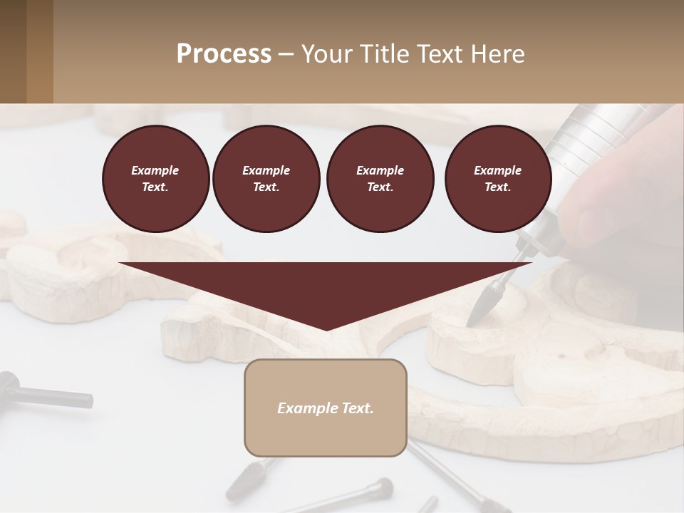 A Person Is Carving A Piece Of Wood With A Drill PowerPoint Template