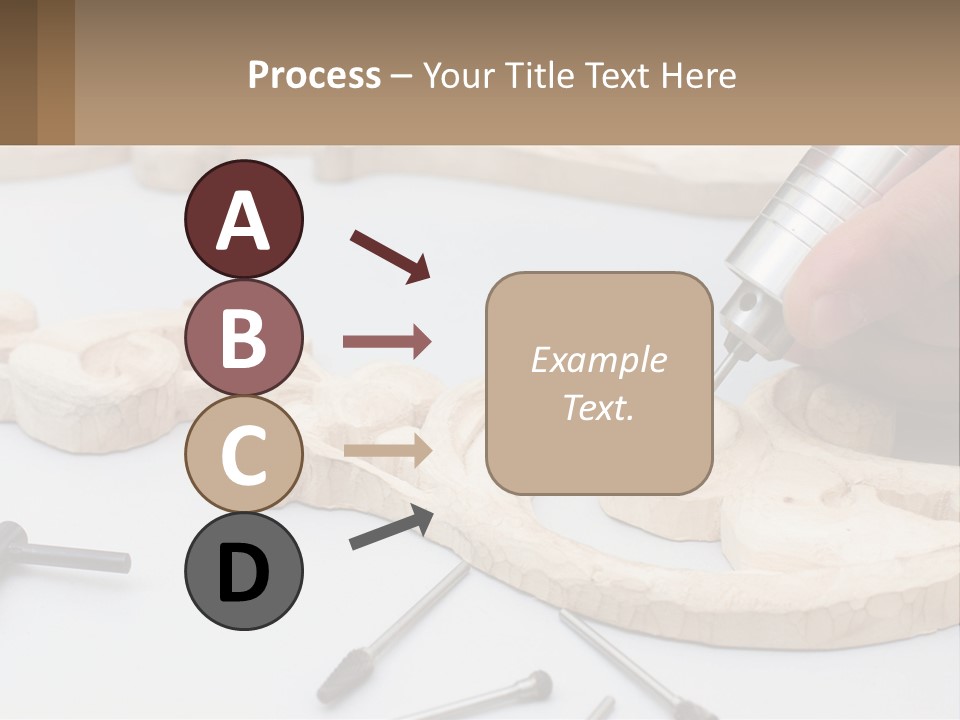 A Person Is Carving A Piece Of Wood With A Drill PowerPoint Template