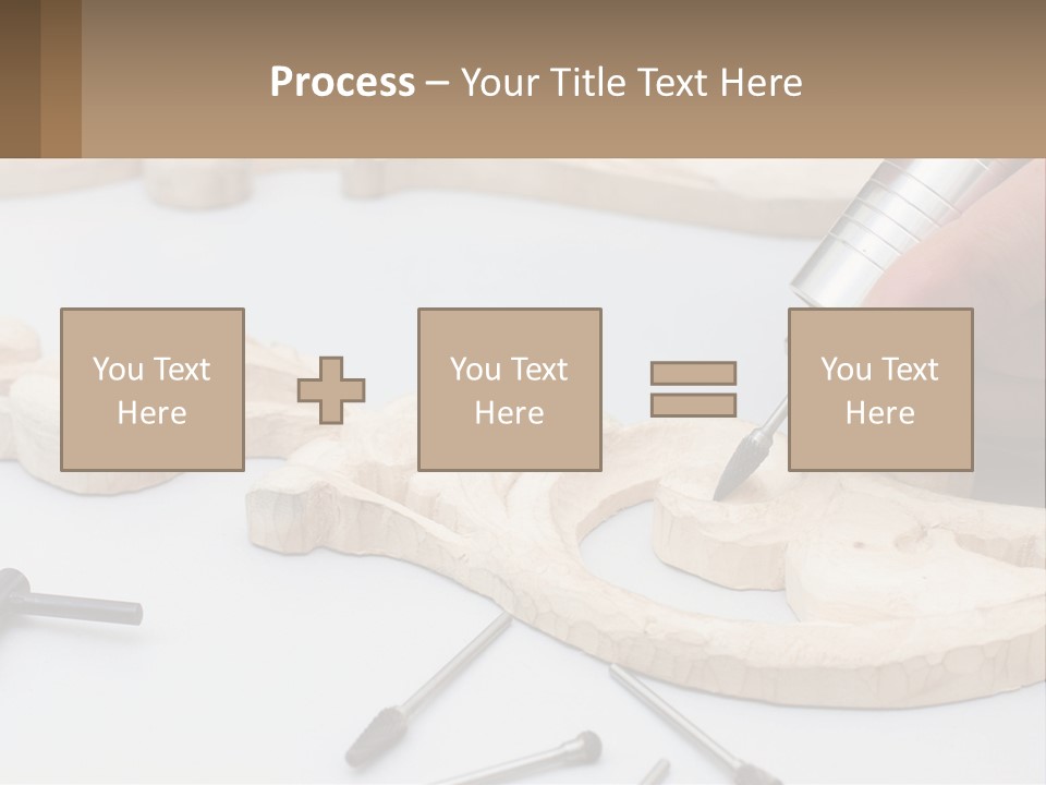 A Person Is Carving A Piece Of Wood With A Drill PowerPoint Template