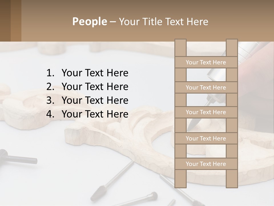 A Person Is Carving A Piece Of Wood With A Drill PowerPoint Template