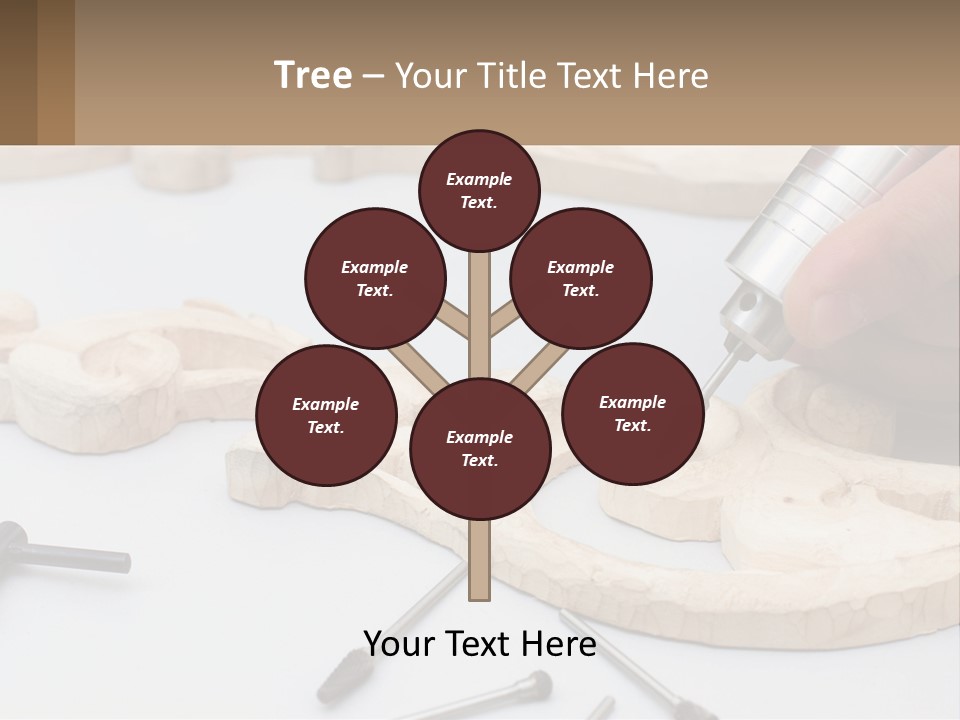 A Person Is Carving A Piece Of Wood With A Drill PowerPoint Template