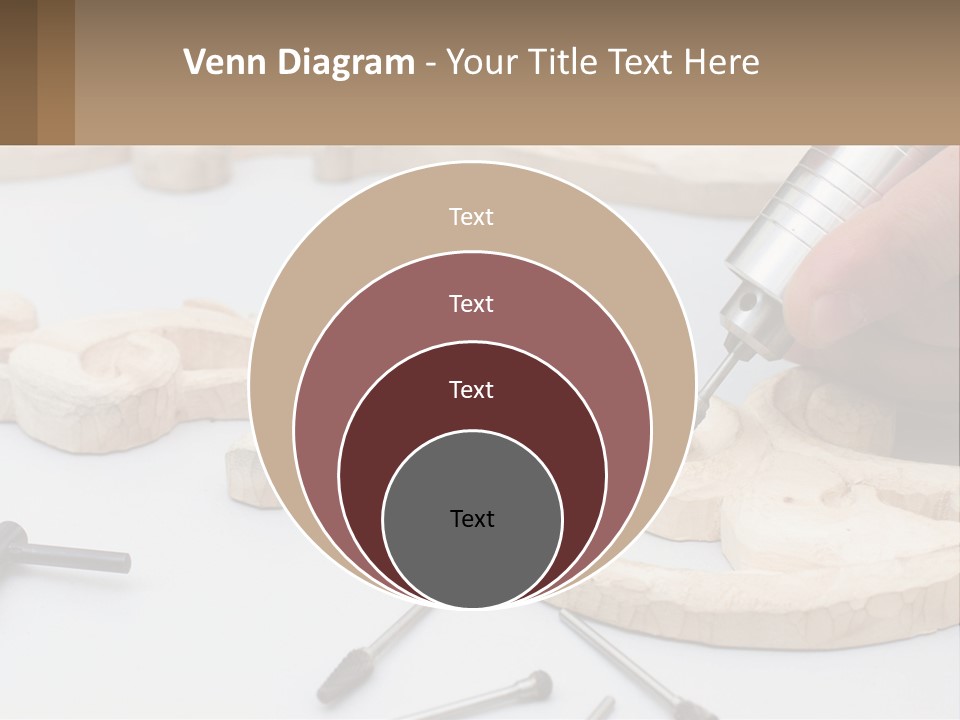 A Person Is Carving A Piece Of Wood With A Drill PowerPoint Template