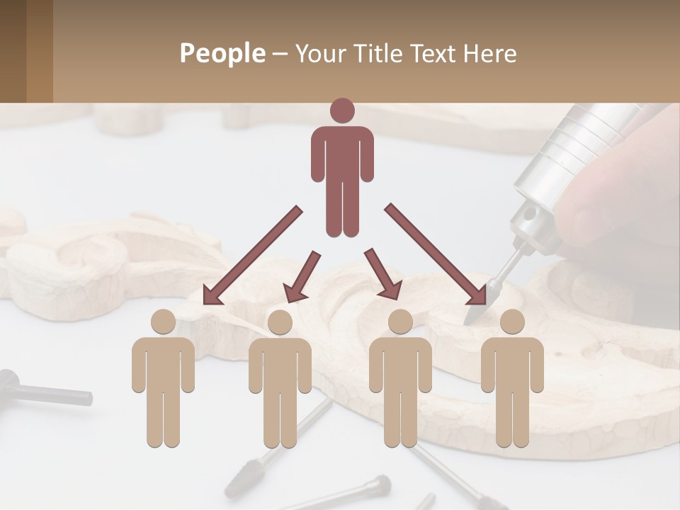 A Person Is Carving A Piece Of Wood With A Drill PowerPoint Template