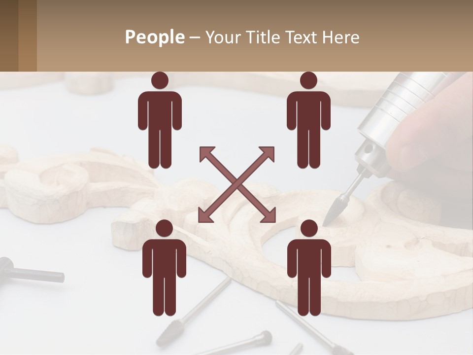 A Person Is Carving A Piece Of Wood With A Drill PowerPoint Template
