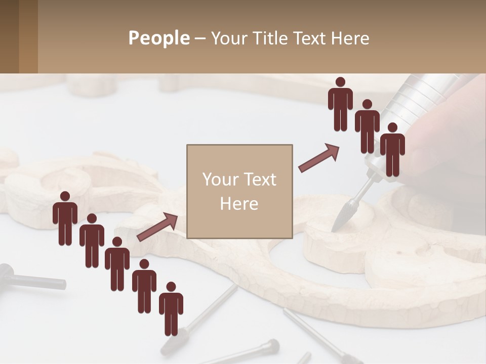 A Person Is Carving A Piece Of Wood With A Drill PowerPoint Template
