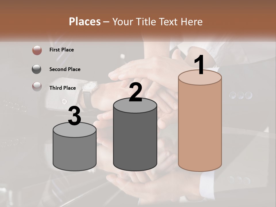 A Group Of Business People Stacking Their Hands Together PowerPoint Template