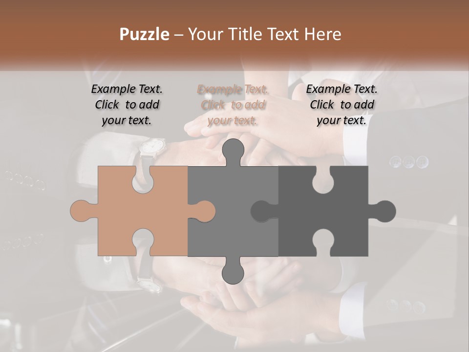 A Group Of Business People Stacking Their Hands Together PowerPoint Template