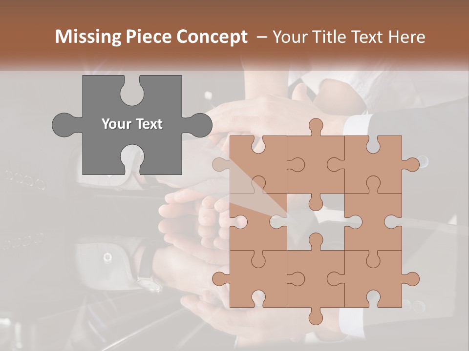 A Group Of Business People Stacking Their Hands Together PowerPoint Template