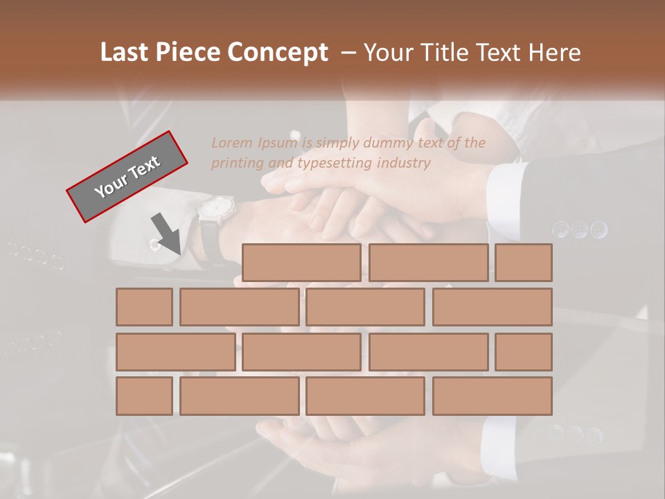 A Group Of Business People Stacking Their Hands Together PowerPoint Template