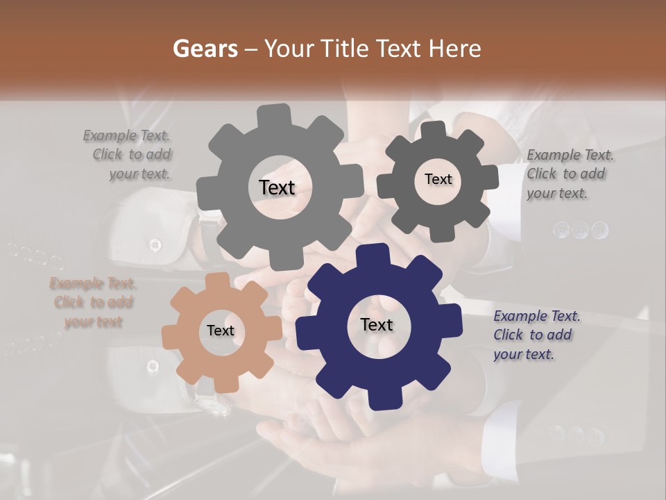 A Group Of Business People Stacking Their Hands Together PowerPoint Template