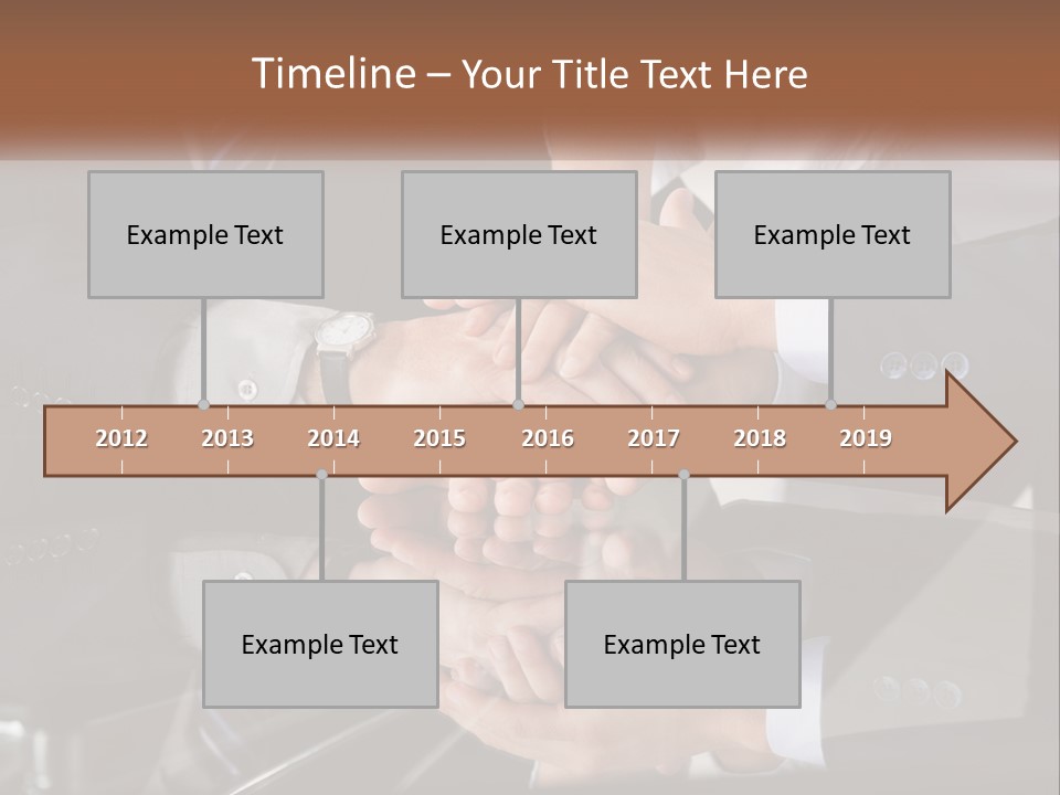 A Group Of Business People Stacking Their Hands Together PowerPoint Template