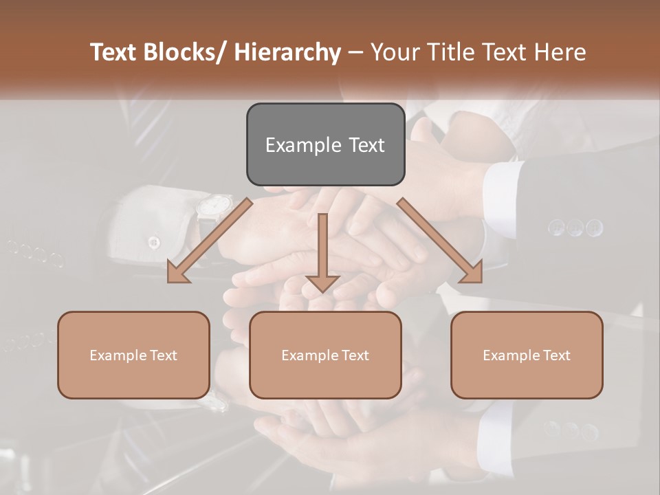 A Group Of Business People Stacking Their Hands Together PowerPoint Template