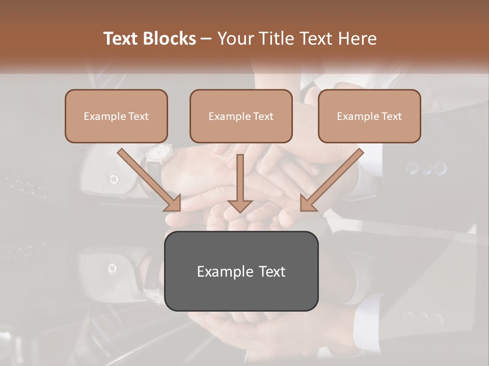 A Group Of Business People Stacking Their Hands Together PowerPoint Template