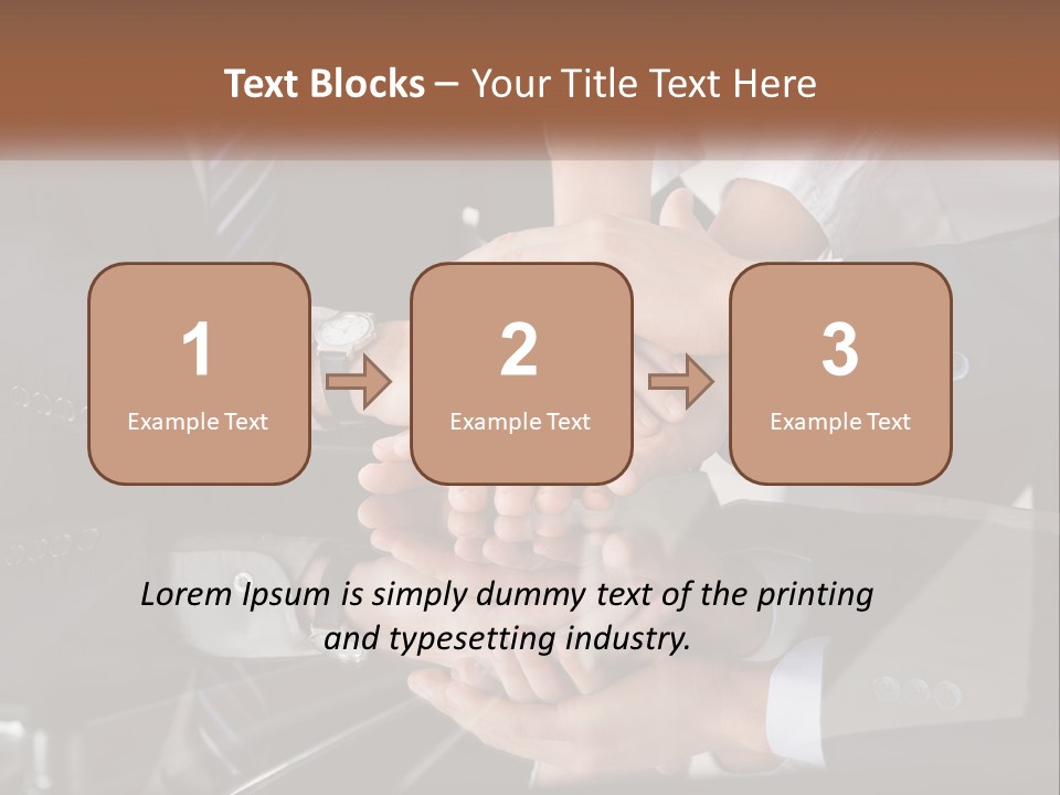 A Group Of Business People Stacking Their Hands Together PowerPoint Template