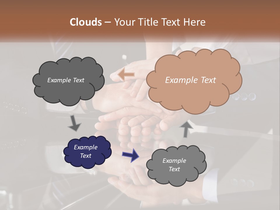 A Group Of Business People Stacking Their Hands Together PowerPoint Template