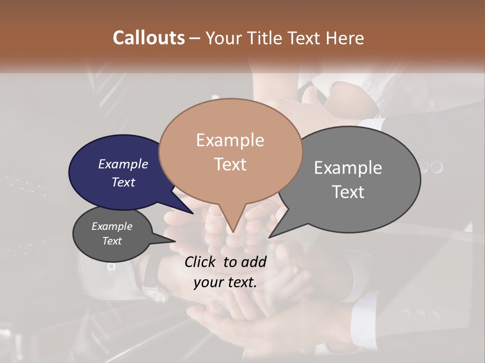 A Group Of Business People Stacking Their Hands Together PowerPoint Template