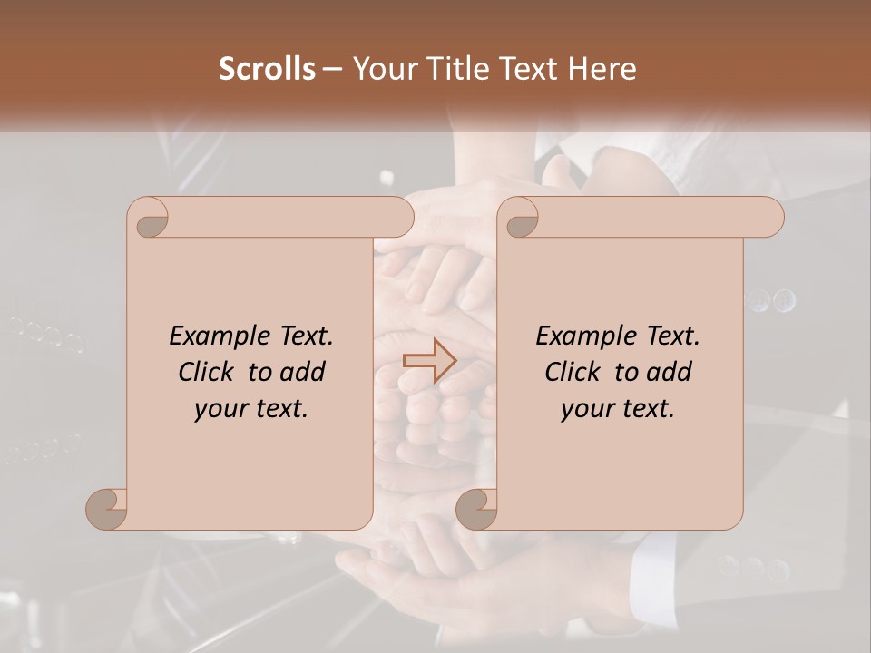 A Group Of Business People Stacking Their Hands Together PowerPoint Template
