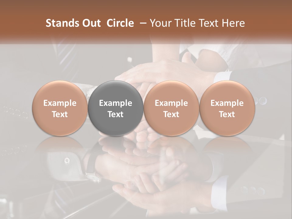 A Group Of Business People Stacking Their Hands Together PowerPoint Template