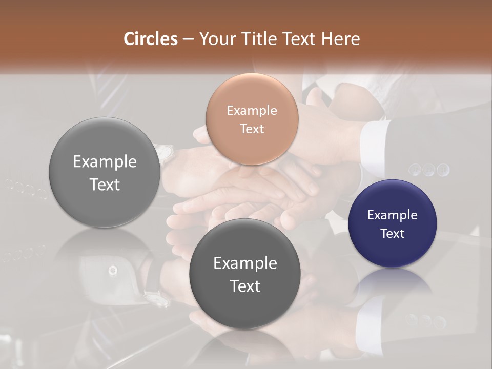 A Group Of Business People Stacking Their Hands Together PowerPoint Template