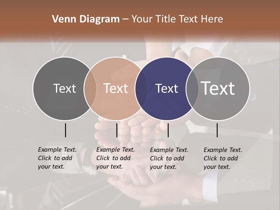 A Group Of Business People Stacking Their Hands Together PowerPoint Template
