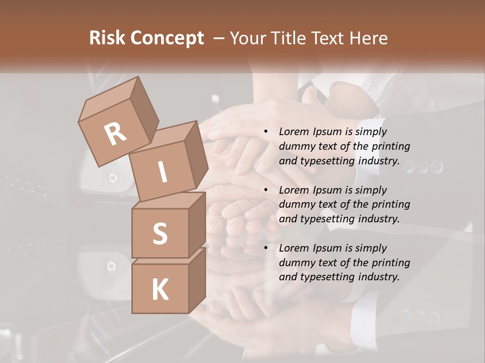 A Group Of Business People Stacking Their Hands Together PowerPoint Template