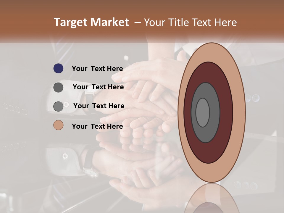 A Group Of Business People Stacking Their Hands Together PowerPoint Template