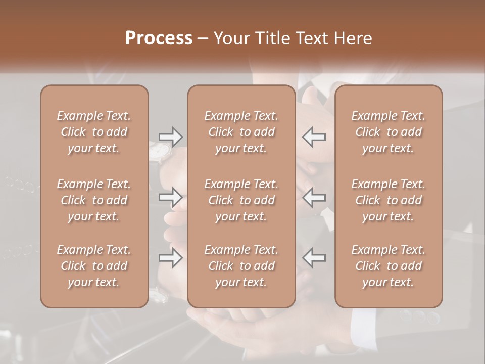 A Group Of Business People Stacking Their Hands Together PowerPoint Template