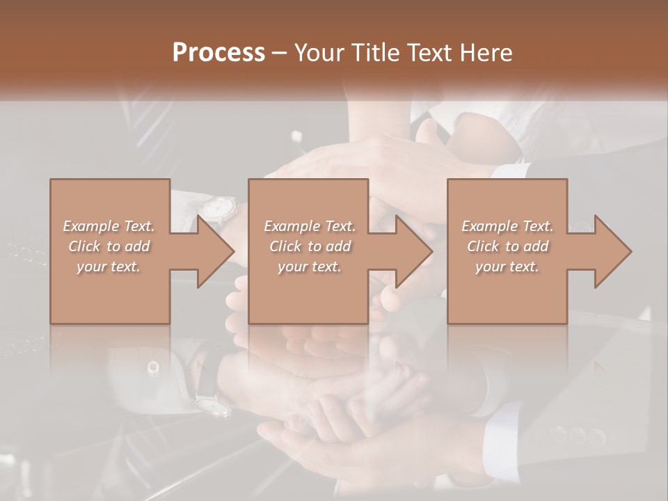 A Group Of Business People Stacking Their Hands Together PowerPoint Template