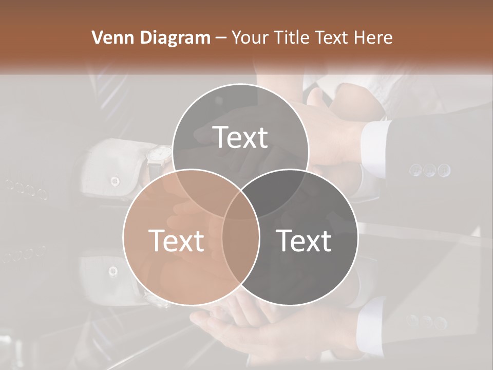 A Group Of Business People Stacking Their Hands Together PowerPoint Template