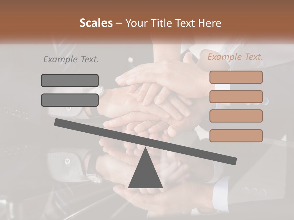 A Group Of Business People Stacking Their Hands Together PowerPoint Template