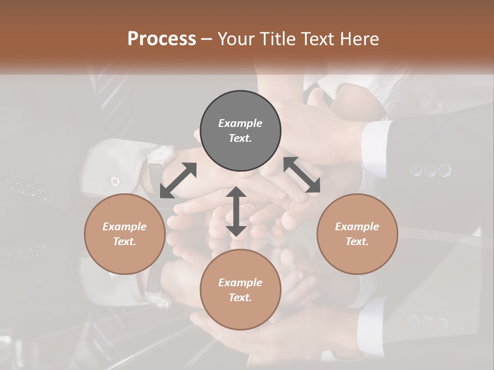 A Group Of Business People Stacking Their Hands Together PowerPoint Template