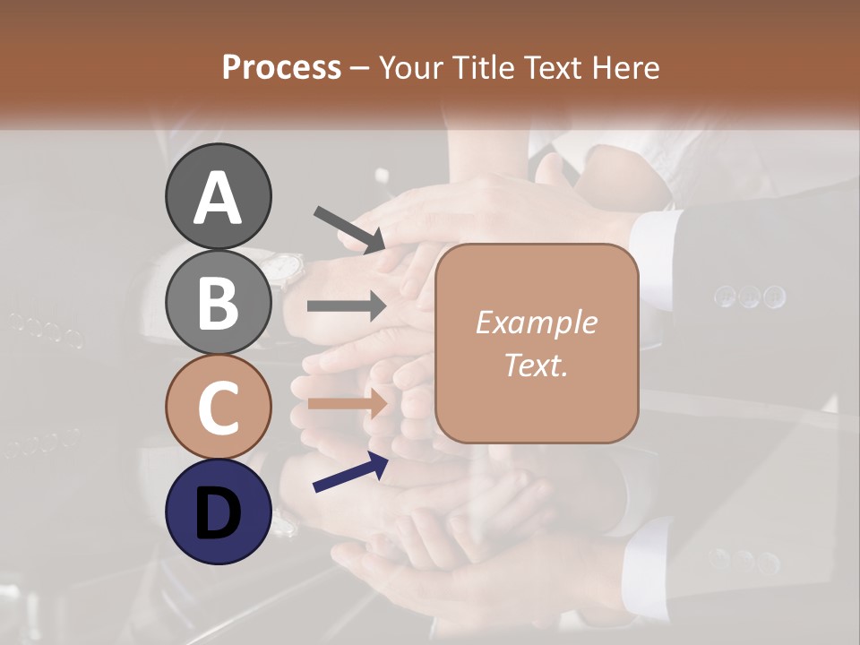 A Group Of Business People Stacking Their Hands Together PowerPoint Template