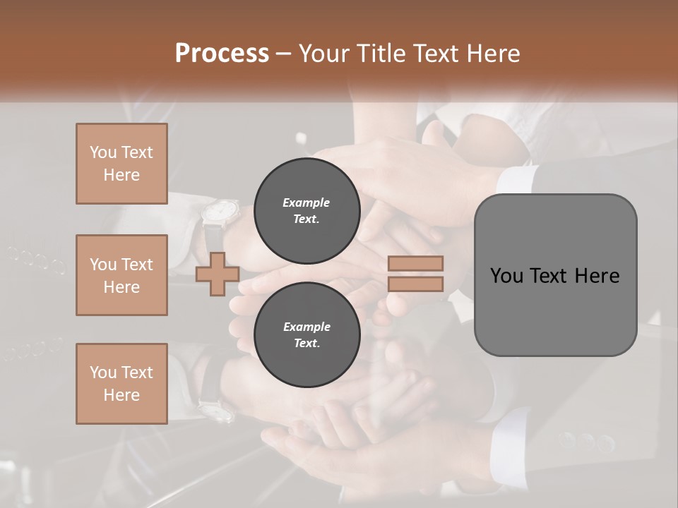 A Group Of Business People Stacking Their Hands Together PowerPoint Template
