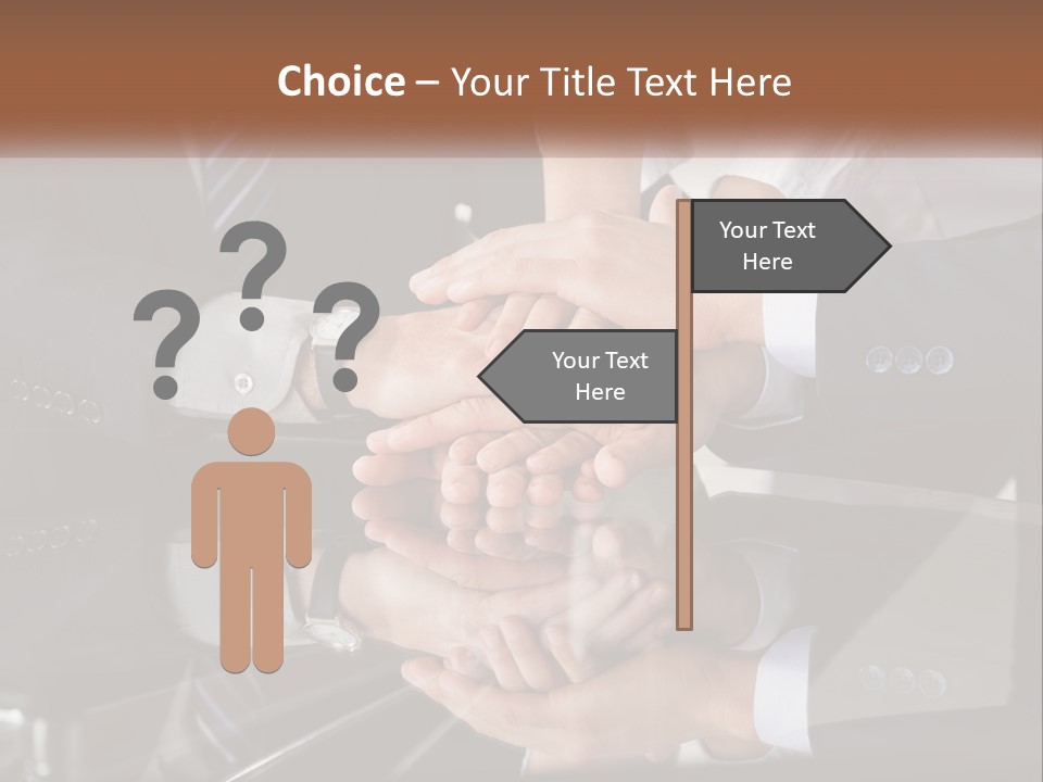 A Group Of Business People Stacking Their Hands Together PowerPoint Template