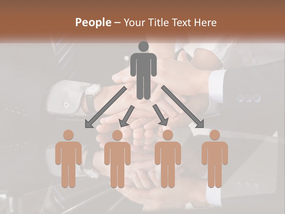 A Group Of Business People Stacking Their Hands Together PowerPoint Template