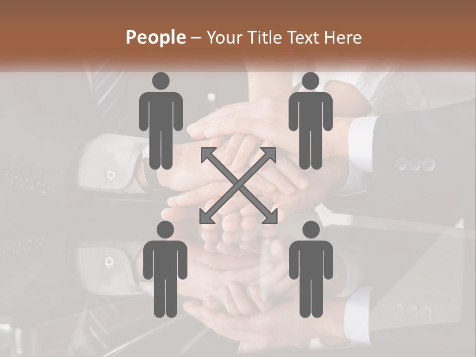 A Group Of Business People Stacking Their Hands Together PowerPoint Template