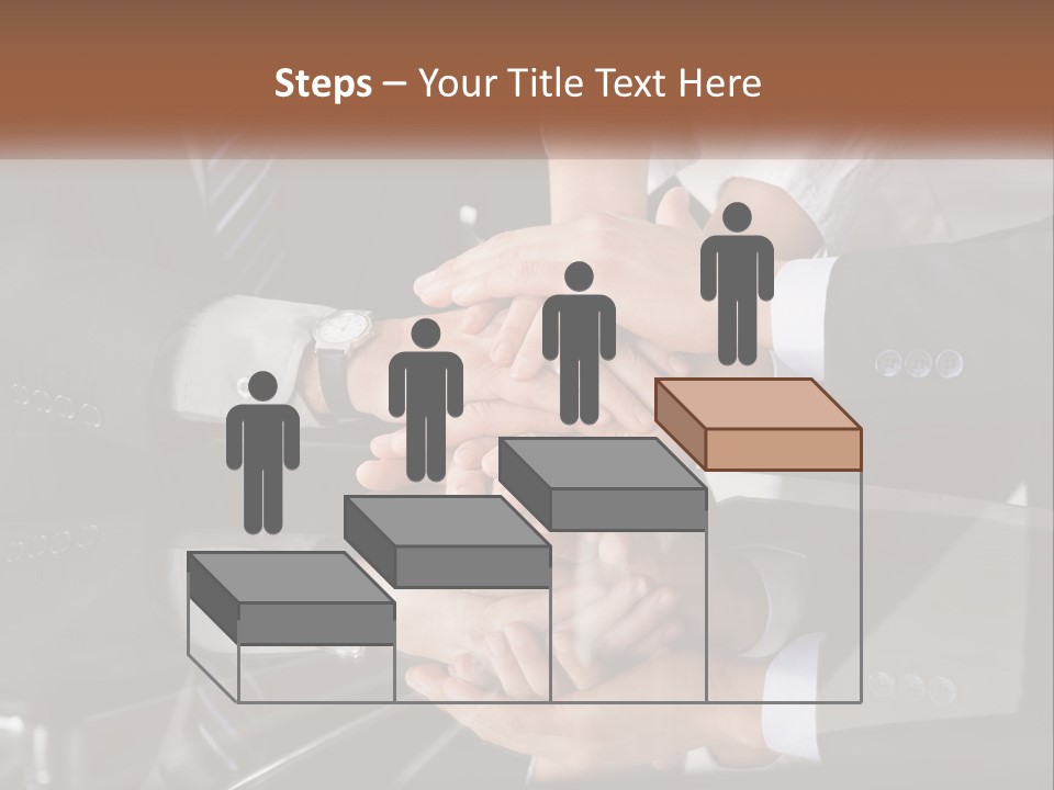 A Group Of Business People Stacking Their Hands Together PowerPoint Template